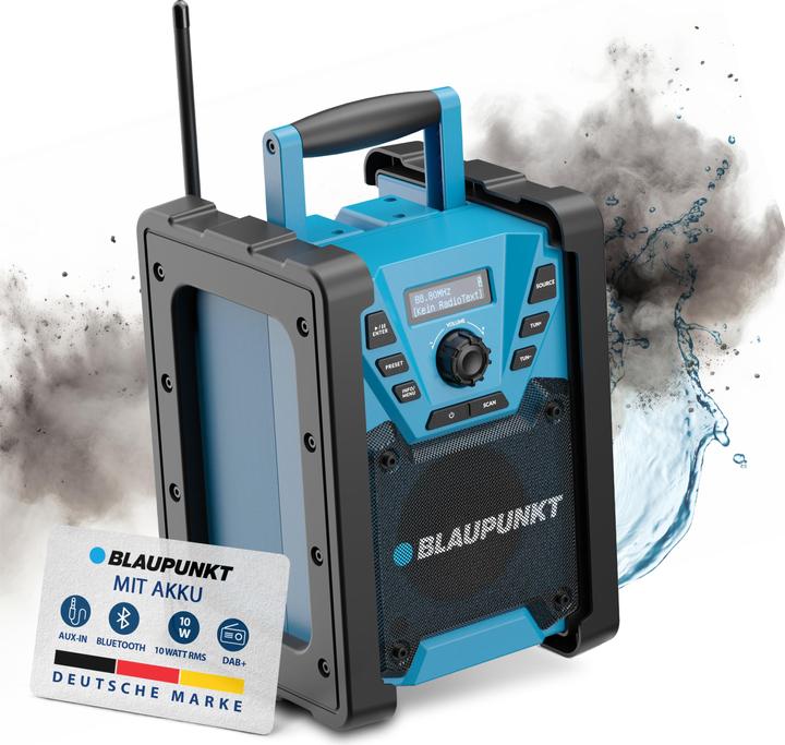 Actual product image Blaupunkt Construction site radio with DAB+ and rechargeable battery | BSR 300 (DAB+, VHF, Bluetooth)