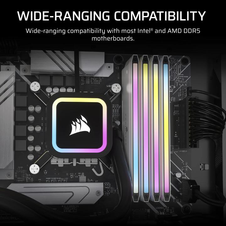 Image du produit Corsair DOMINATOR Titanium Light Enhancement Kit, 2-up config, Functional LEDs, White Heatsink, no DRAM ICs (Multicolore)