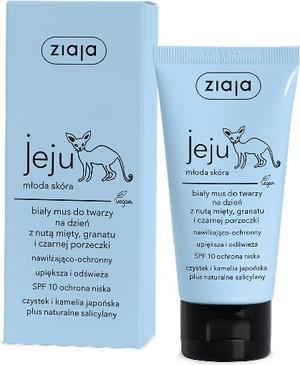 Actual product image Ziaja Jeju White Face Mousse Moisturiser Day Cream - Daily Face Cream (50 ml, Day cream, Up to SPF 10)