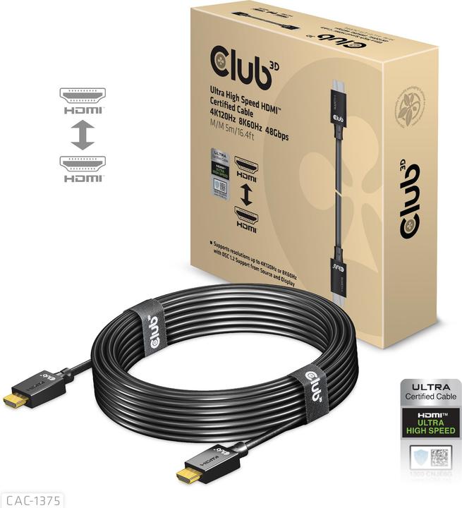 Actual product image Club 3D HDMI (Type A) - HDMI (Type A) (5 m, HDMI)