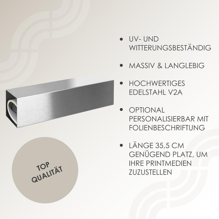 Produktbild Mocavi Zeitungsfach ZF 1 Edelstahl rostfrei, made in germany