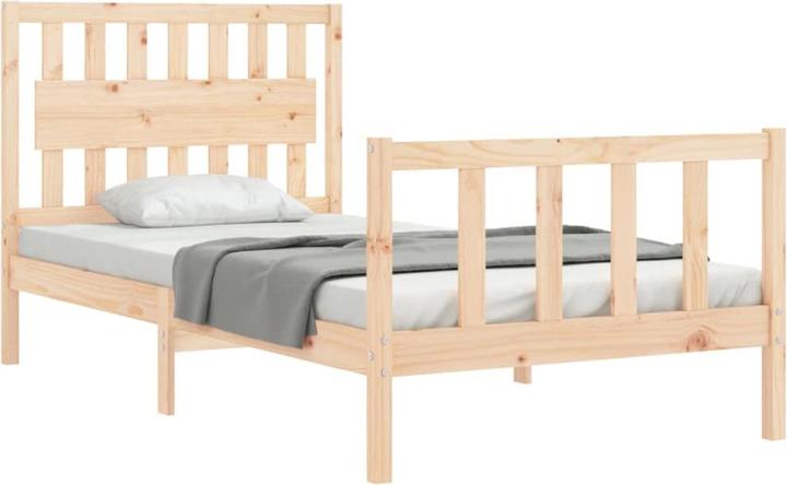 Produktbild VidaXL Massivholzbett mit Kopfteil 100x200 cm (100 x 200 cm)