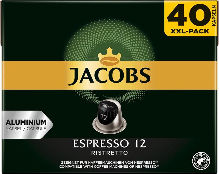 Jacobs Kaffeekapseln Espresso 12 Ristretto 40 Stück (40 x Port.)