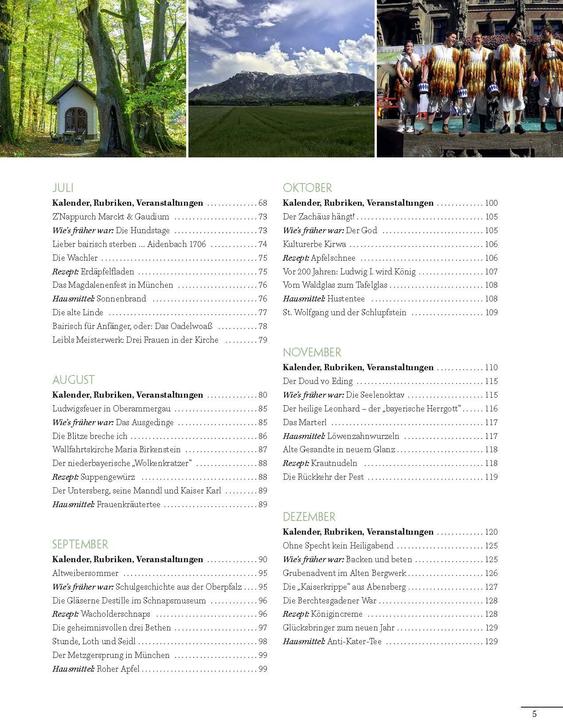 Produktbild Altbayerischer Festtags- und Brauchtumskalender 2025 (Deutsch)