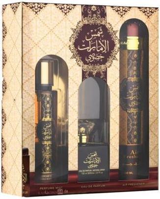 Immagine prodotto Lattafa Perfumes Shams Al Emarat Khususi Gift Set 100ml Eau de Parfum Room Spray Body Spray (Set profumo)