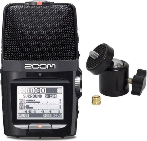 Produktbild Zoom H2n Recorder mit Kugelgelenk Stativ-Adapter (Handheld)