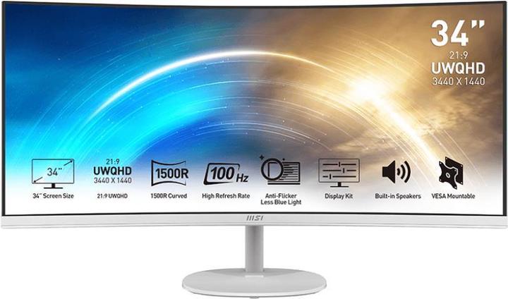 MSI PRO MP341CQW 34inch VA UWQHD Curved (3440 x 1440 Pixel, 34")