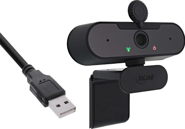 Produktbild InLine ® Webcam FullHD 1920x1080/30Hz mit Autofokus, USB Typ-C Anschlusskabel (2.10 Mpx)