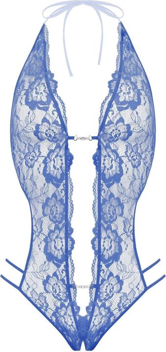 Image du produit Christine Le Duc Spitze Body mit offenem Schritt Renee blau (S, M)