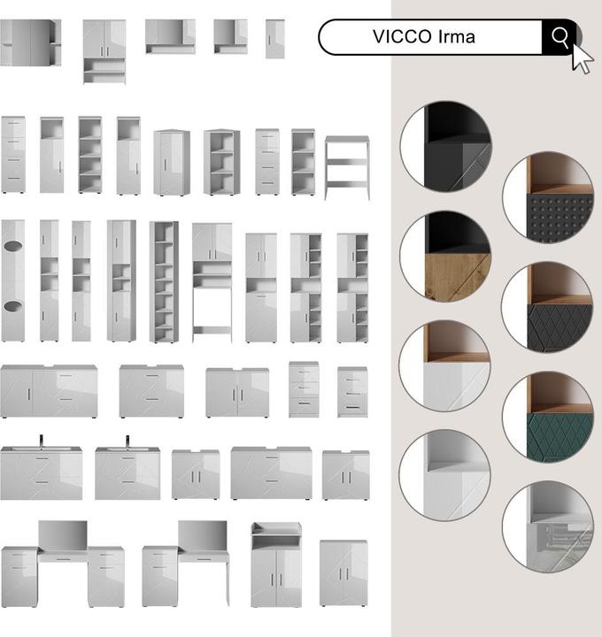 Produktbild Vichy Badmöbel-Set Irma, Anthrazit/Artisan, 3 Teile