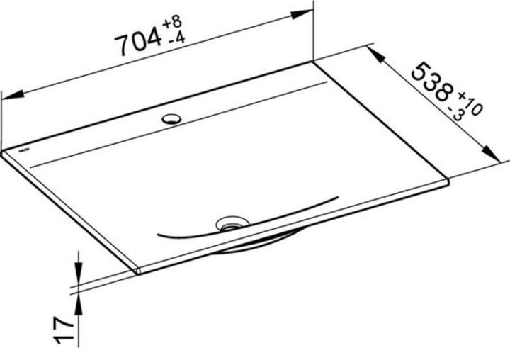 Produktbild Keuco Keramik-Waschtisch EDITION 11 m 1L-Boh 704x17x538mm we (538 mm, 800 mm)