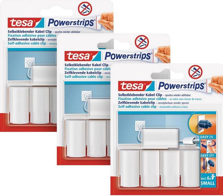 Image du produit tesa 3x Clip câble Powerstrips