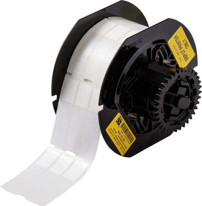 Produktbild Brady B33-511-427, selbstlaminierendes Vinyl, Weiss/Transparent, matt, 25.40 x 19.05(63.50) mm, per