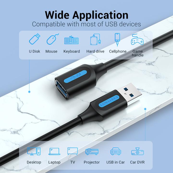 Produktbild Vention USB A — USB A (0.50 m, USB 3.0)