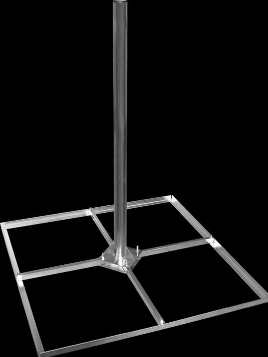 Image du produit Megasat 110098 Poteau de balcon Mât 1m Dalle béton 4x50 (Miroirs + antennes Montage)