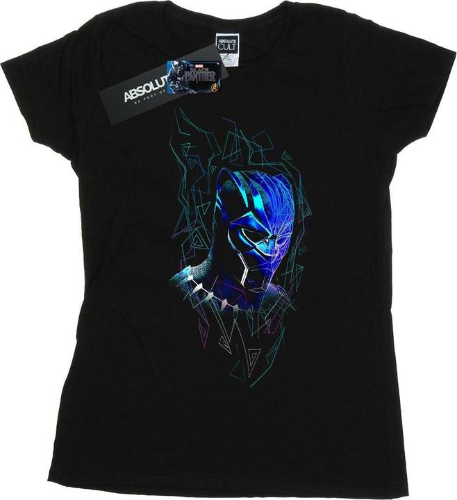 Schwarzer Panther Neon Maske Baumwolle TShirt (S)
