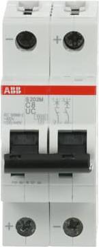 Produktbild ABB LS S202M-C8UC SicherungsautomatÂ C-Char., 10kA, 8A, 2P LS S202M-C8UC