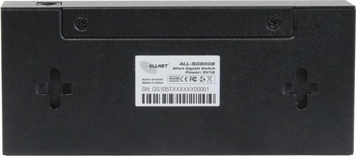 Actual product image Allnet Switch unmanaged Layer2 8 port o 8x 1GbE o Fanless o ALL-SG8008 (8 Ports)