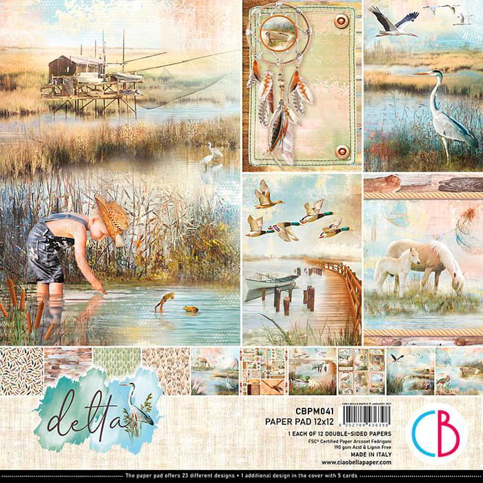 Immagine prodotto Ciao Bella Carta scrapbook "delta", 12 fogli, 30,5 x 30,5 cm (190 g/m², 12 x)