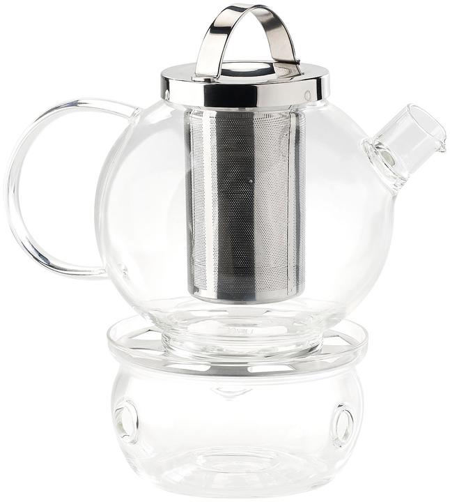 Cucina di Modena Tee-Set aus Glaskanne, Edelstahl-Sieb und Stövchen (1.50 l)