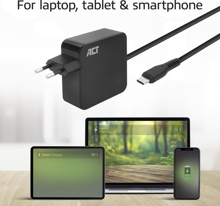 Productafbeelding USB-C laptop wandoplader 65W met Power Delivery profielen, 2 meter (65 W)