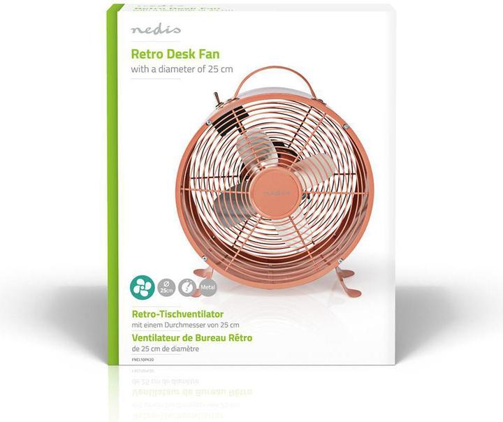 Immagine prodotto Nedis FNCL10PK20 M-V-ROSA VENTILATORE DA TAVOLO RETRÒ 25CM 20W