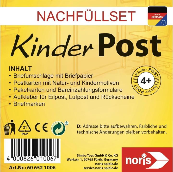 Actual product image Noris Children's mail (German)