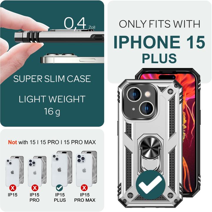 Image du produit Nalia Étui antichoc Military-Style Ring (Apple iPhone 15 Plus)