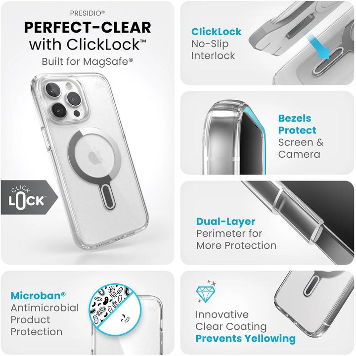 Produktbild speck Presidio Perfect-Clear - back cover for mobile phone (Apple iPhone 15 Pro Max)