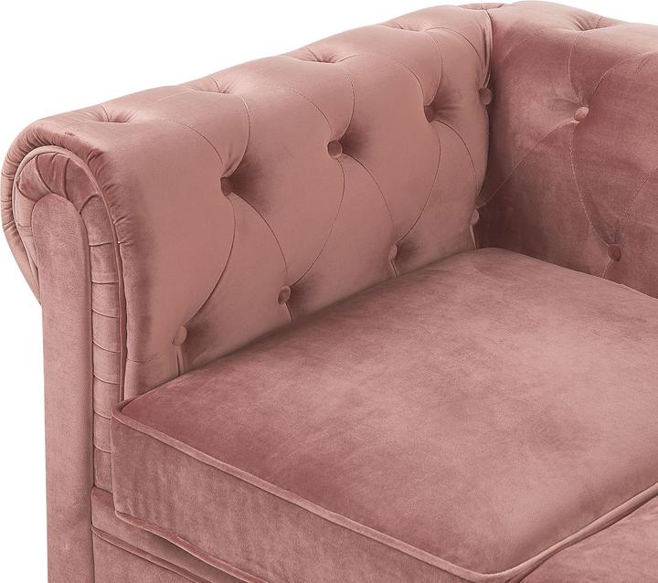 Produktbild Beliani Sofa Set Samtstoff rosa 4-Sitzer CHESTERFIELD (3-Sitzer)