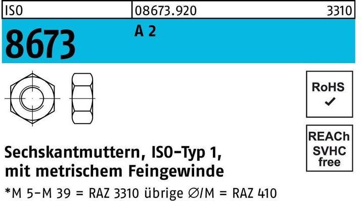 Image du produit Écrou hexagonal ISO 8673 M 24 x 1,5 A 2 (M24)