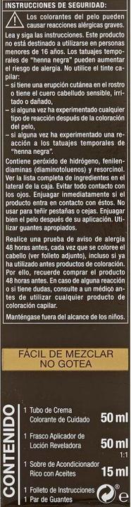 Valeurs nutritives et ingrédients Syoss OLIO INTENSE encre sin amoniaco #6.76-cobrizo ambar 5 pz (6.76-cobrizo ambar 5 pz)