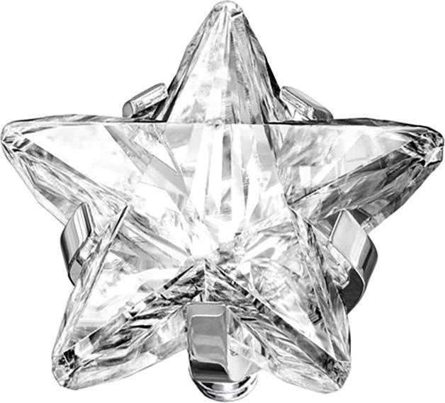 Star Piercing Dermal Anchor silber Stern Kristall silber gefasst (ohne Messing, Chirurgenstahl 316L)