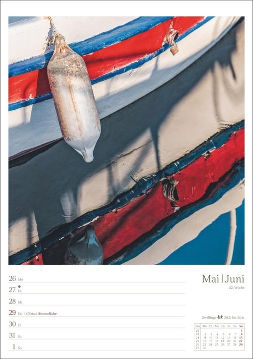 Image du produit Jours de mer Calendrier hebdomadaire 2025 - 53 feuilles avec la sagesse de la semaine au verso (250 x 355 mm, Couverture rigide, Allemand)