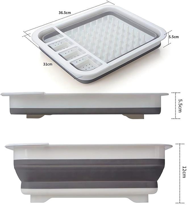 Produktbild König Design Geschirrständer faltbar Geschirrkorb für Spüle Camping Zubehör Campingzubehör