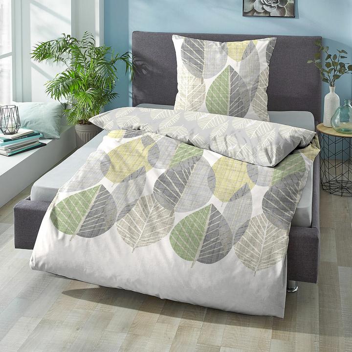 Produktbild Biberna Komfort Feinbiber Bettwäsche 4168-426 pistaziengrün (Bettwäsche Set, 155 x 220 cm, 80 x 80 cm)