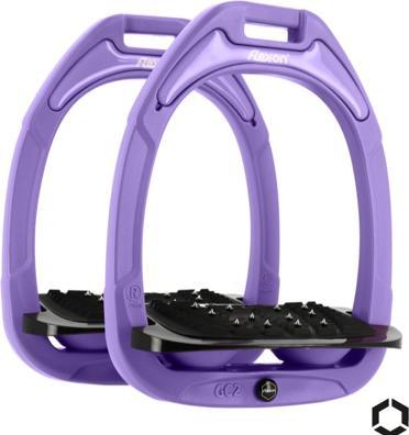 Actual product image Flex-On Ultra-Grip Angled Aluminium Stirrups Grey/Alu/Green