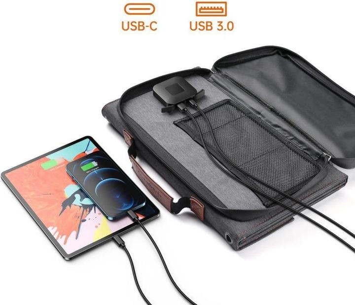 Immagine prodotto Choetech Caricabatterie solare pieghevole SC006 36W 1xUSB QC, 1xUSB-C PD (grigio) (36 W, 1.55 kg)