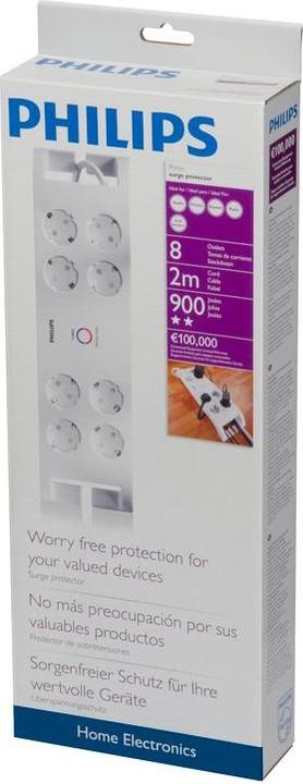 Actual product image Philips Home electronics - Surge protection SPN3080B/10 (8 x, 2 m)