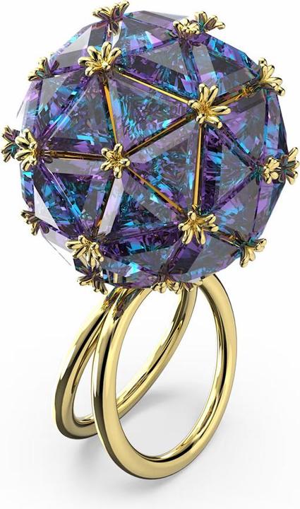 Produktbild Swarovski Curiosa Cocktail Ring Trilliant Schliff Runde Form Blau Gold (55)