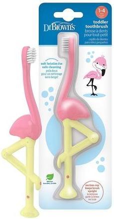 Actual product image Dr Browns Toothbrush Flamingo 12m+ (Soft)