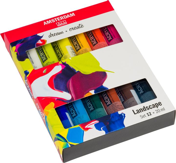 Actual product image Amsterdam Acrylic paint Landscape 12 tubes of 20 ml (Multicoloured, 20 ml)