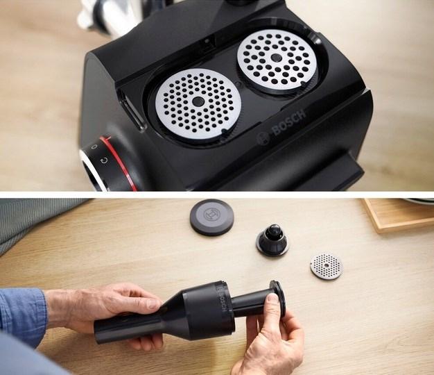 Actual product image Bosch Hausgeräte Serie 6, Fleischwolf, MultiPower Series 6, 2100 W, Schwarz, silver metalic, MFWS660B
