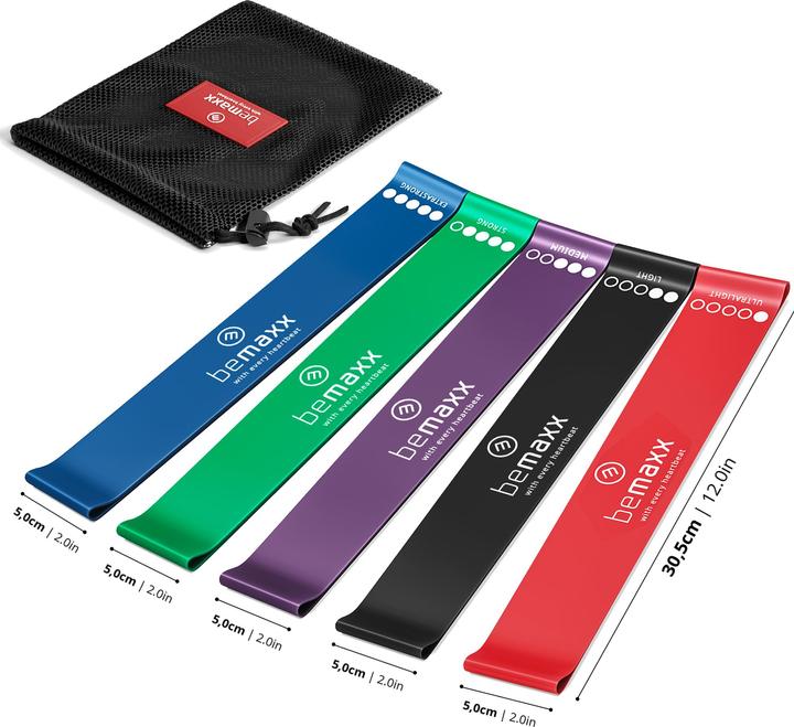 BeMaxx Fitness Loop Band Set of 5, Latex