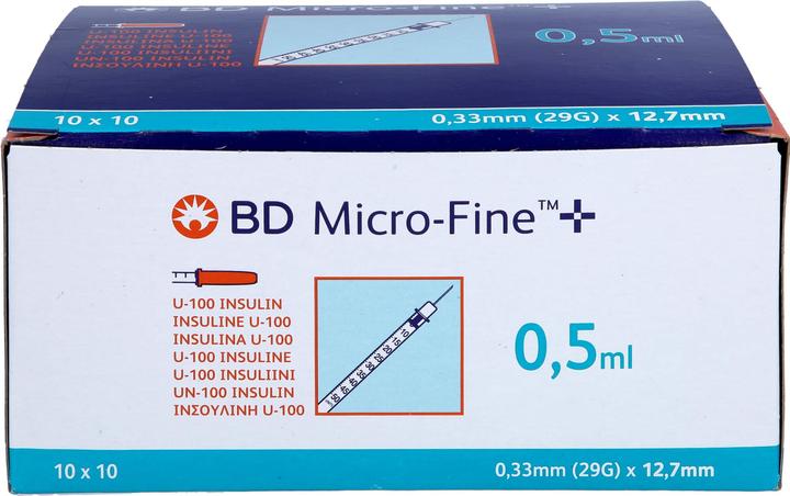 Actual product image BD + U100 Insulin Syringes 12.7 x 0.33 mm (Insulin injections)