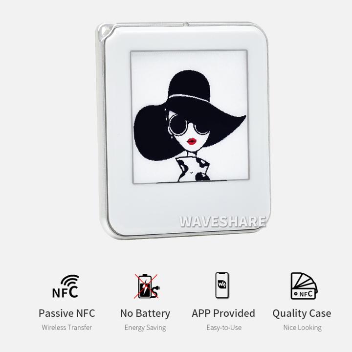 Image du produit WaveShare Écran e-Ink/e-papier passif de 1,54 pouce alimenté par NFC