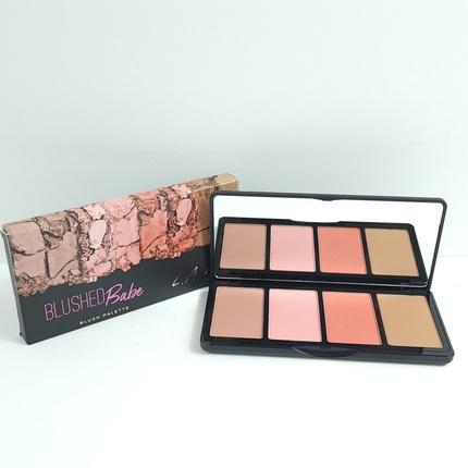 Actual product image L.A. Girl Blush Eyeshadow Quad Palette with Large Mirror Blushed Babe Coral Nude (Blushed Babe Coral Nude)