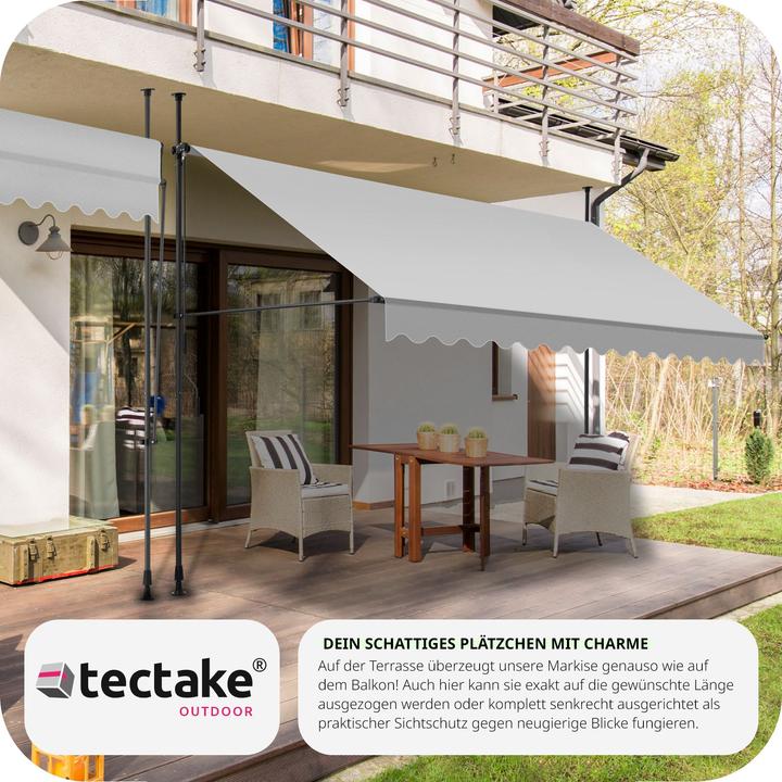 Produktbild tectake Klemmmarkise mit Handkurbel, höhenverstellbar (4 m)