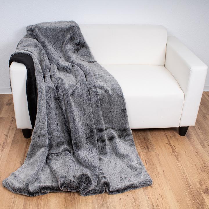 Produktbild Inda-Exclusiv Luxus Felldecke St Moritz Sofadecke Kuscheldecke Wolldecke 150x200cm (150 x 200 cm)