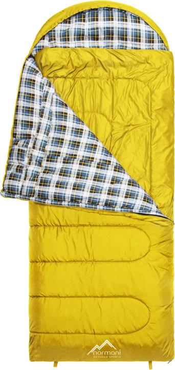 Actual product image Normani 4-in-1 sleeping bag "Antarctica" (zip right) Yellow (220 cm)